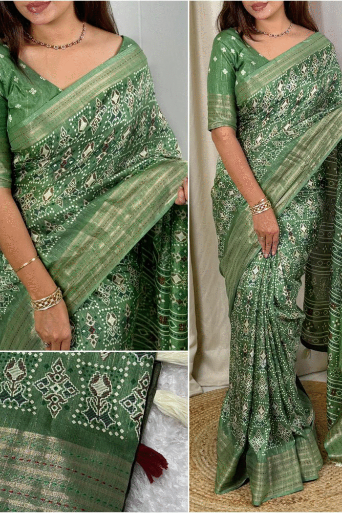 Maheshwari Cotton With Ricco Zari & Print Work Wholesale Saree - Image 6