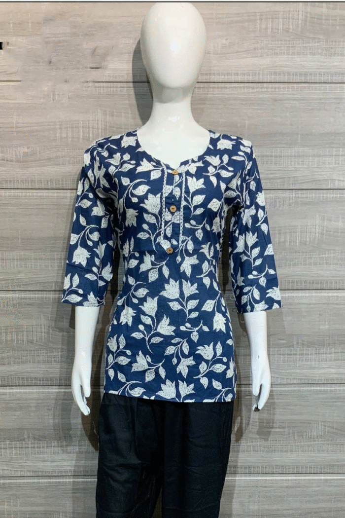 Jaipuri Cotton Short Kurti Printed Set - Image 7