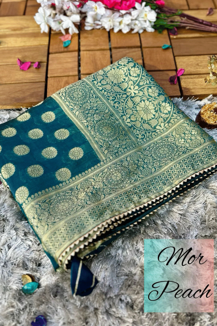 Viscose Georgette Woven Work Saree Collection - Image 6