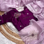 Space Mirror Silk Saree With Beautiful Handwork