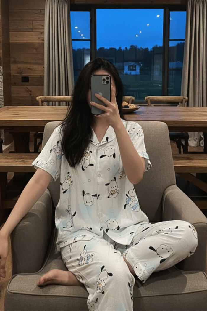 Korean Cotton Printed Brush Night Suits Wholesale - Image 7