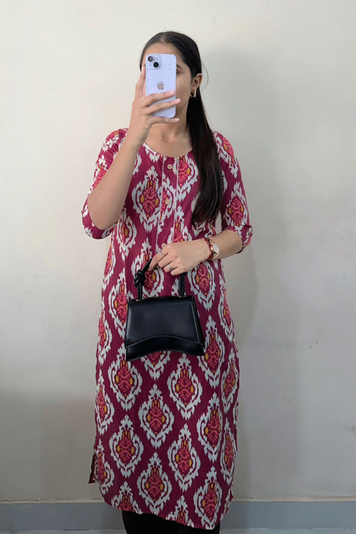 Daily Wear Long Cotton Kurti With Print Work Collection - Image 17
