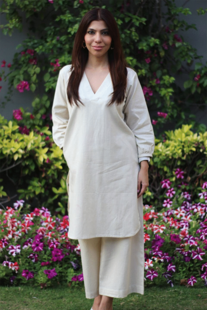 Cotton Slub Solid Kurta Cord Set Collection - Image 8