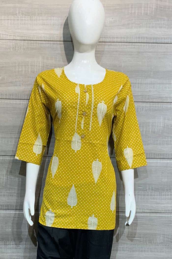 Jaipuri Cotton Short Kurti Printed Set - Image 10