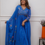 Anarkali Suit Embroidery Work Collection Cotton Malmal Printed Dupatta