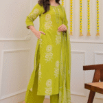 Pure Cotton Print Kurti With Pant & Mulmul Printed Dupatta