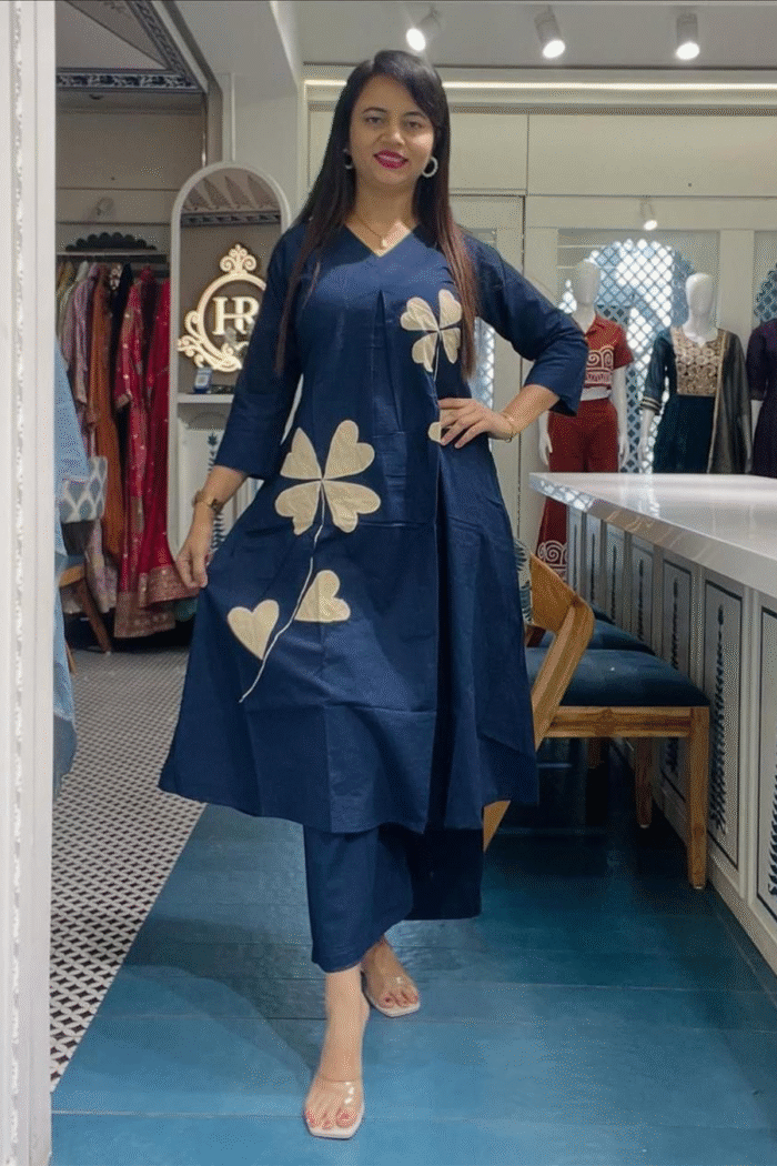 Cotton Cord-Set With Floral Pach Work - Image 4