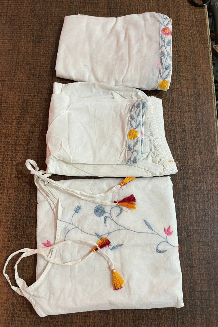 Style With Our New White Speggitti Cotton Kurta Pant Sets - Image 4