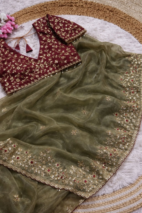 Trending Collection Silk Saree With Embroidery Work