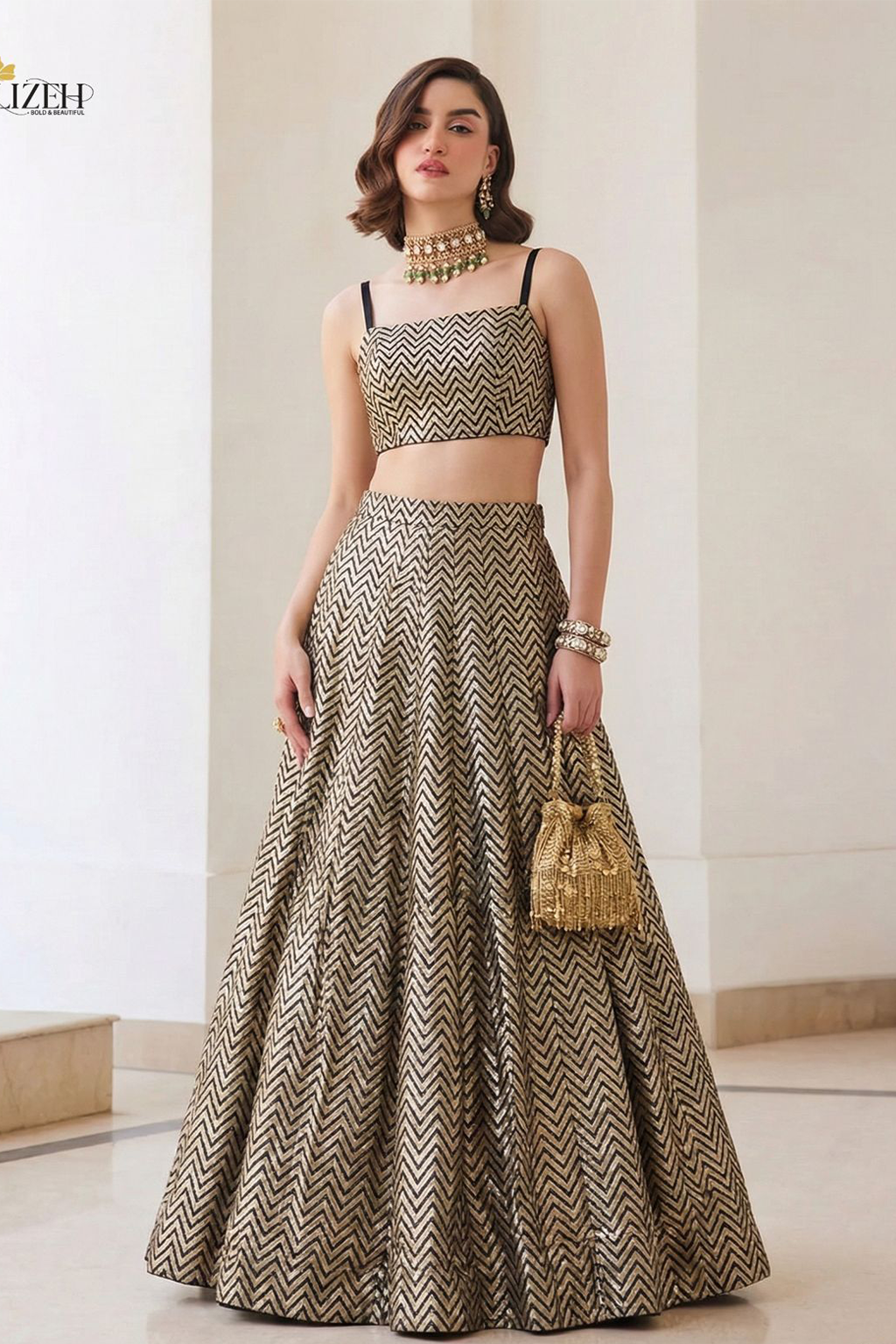 1 Designer Soft Silk Jaquard Readymade Lahenga Choli - Image 1