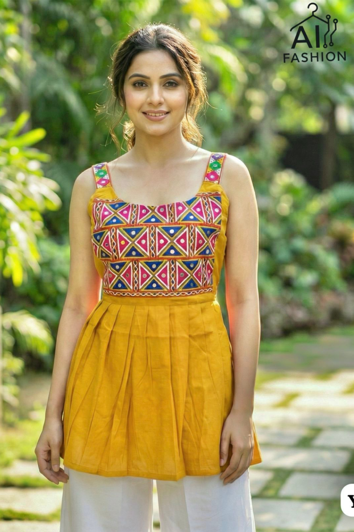 Rayon Short length Sleeveless Top for this Festival Season - Image 3
