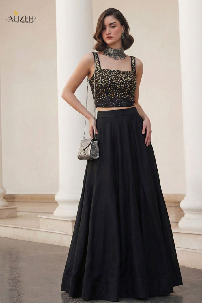 Designer Soft Silk Jaquard Readymade Lahenga Choli - Image 2