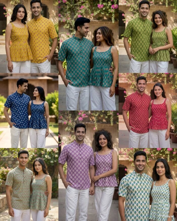 Couple Cotton Shirt Kurta & Short Length Top For This Summer Season - Image 8