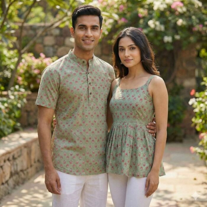 Couple Cotton Shirt Kurta & Short Length Top For This Summer Season - Image 4