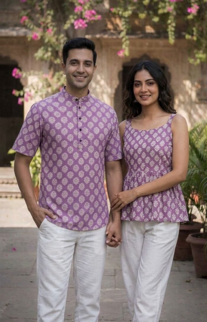 Couple Cotton Shirt Kurta & Short Length Top For This Summer Season - Image 3