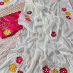 Soft Shine Rangoli Silk Saree With Premium Handwork With Cutwork Border